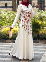 Bodice Embroidered Abaya Gown