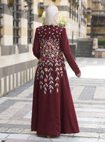 Bodice Embroidered Abaya Gown
