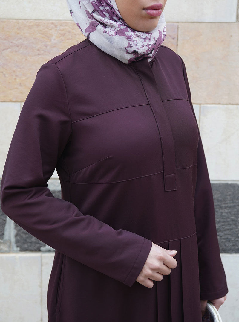 Paneled and Pleated Shirtdress