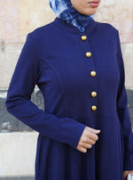 Brushed Cotton Gold Buttoned Abaya