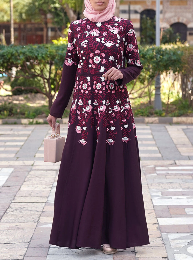 Muniba Embroidered Abaya Gown