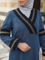 Crossover Lace and Sequin Abaya