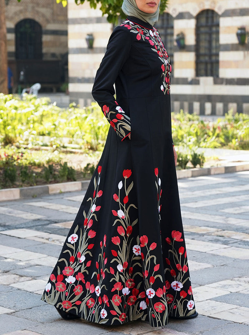 Ma'wa Embroidered Abaya Gown