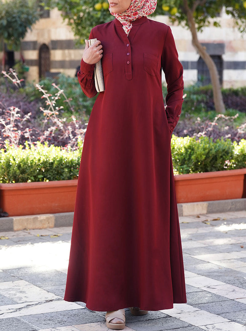 Rayon Pocketed Abaya Shukr Clothing - Main Image