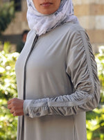 Ruched Sleeves Jersey Abaya