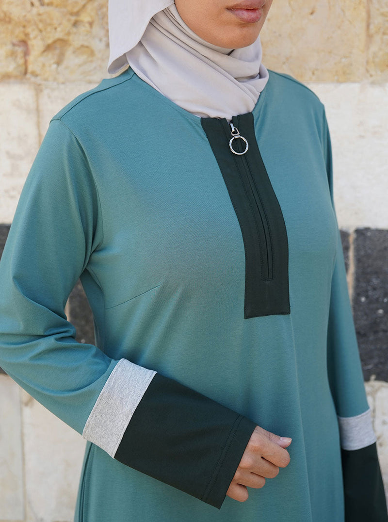 Colorblocked Jersey Maxi Dress