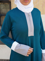 Colorblocked Jersey Maxi Dress