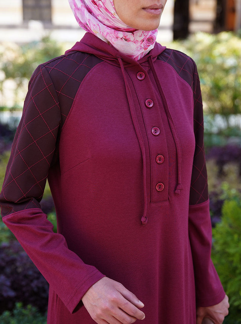 Dual Fabric Maxi Hoodie