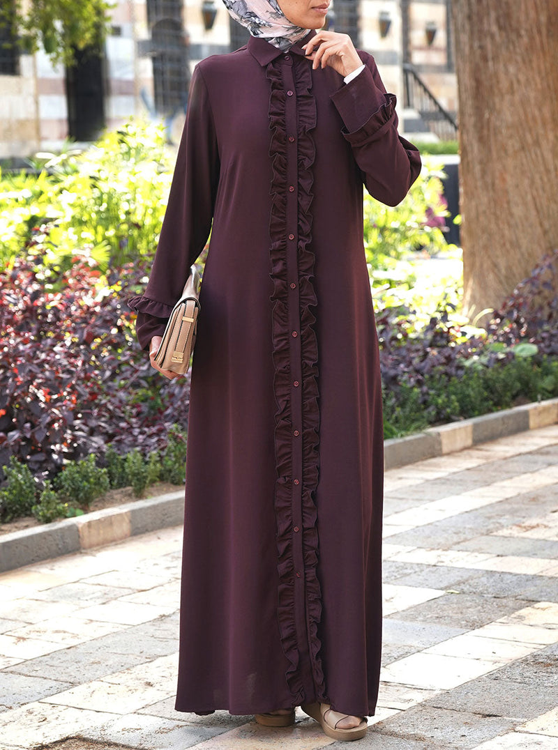 Ruffled Opening Abaya