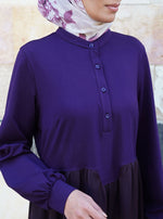 Dual Fabric Gathered Abaya