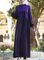 Dual Fabric Gathered Abaya