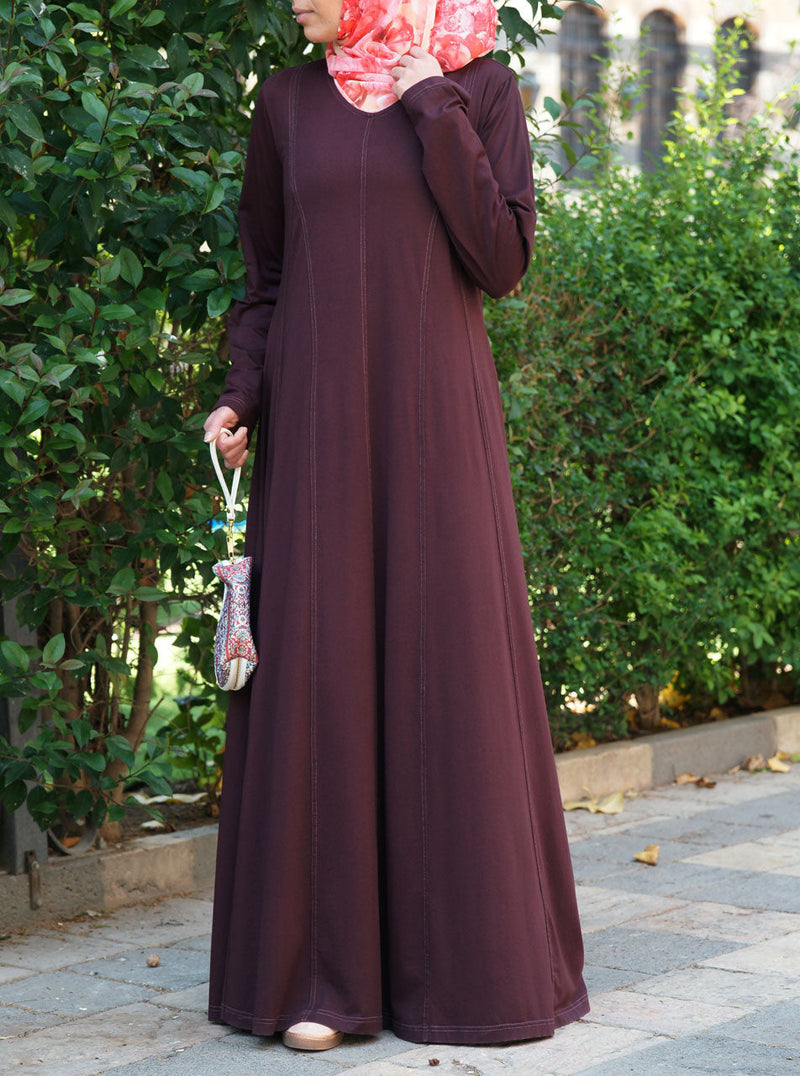 Contrast Stitched Abaya