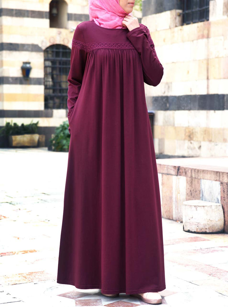 Lace Jersey Abaya