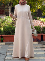 Contrast Stitched Paneled Abaya