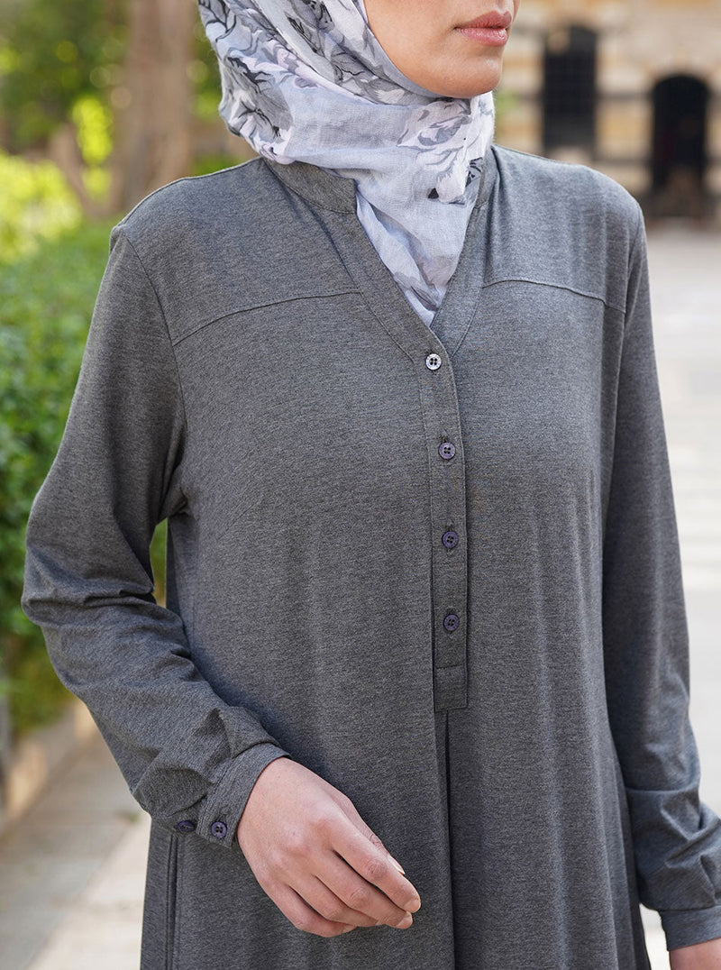 Pleated Back Jersey Abaya