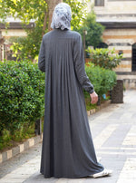 Pleated Back Jersey Abaya