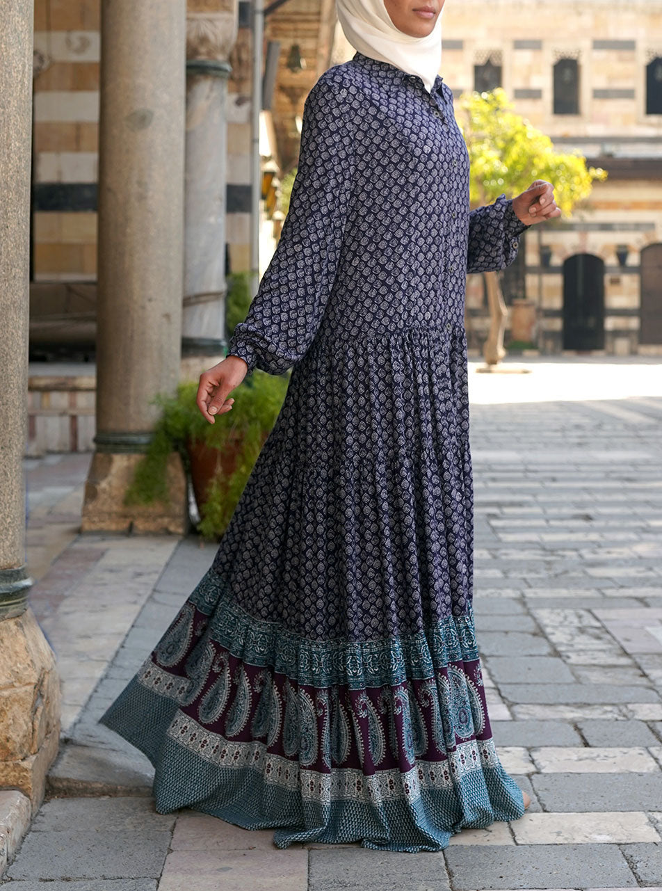 Printed abaya on sale