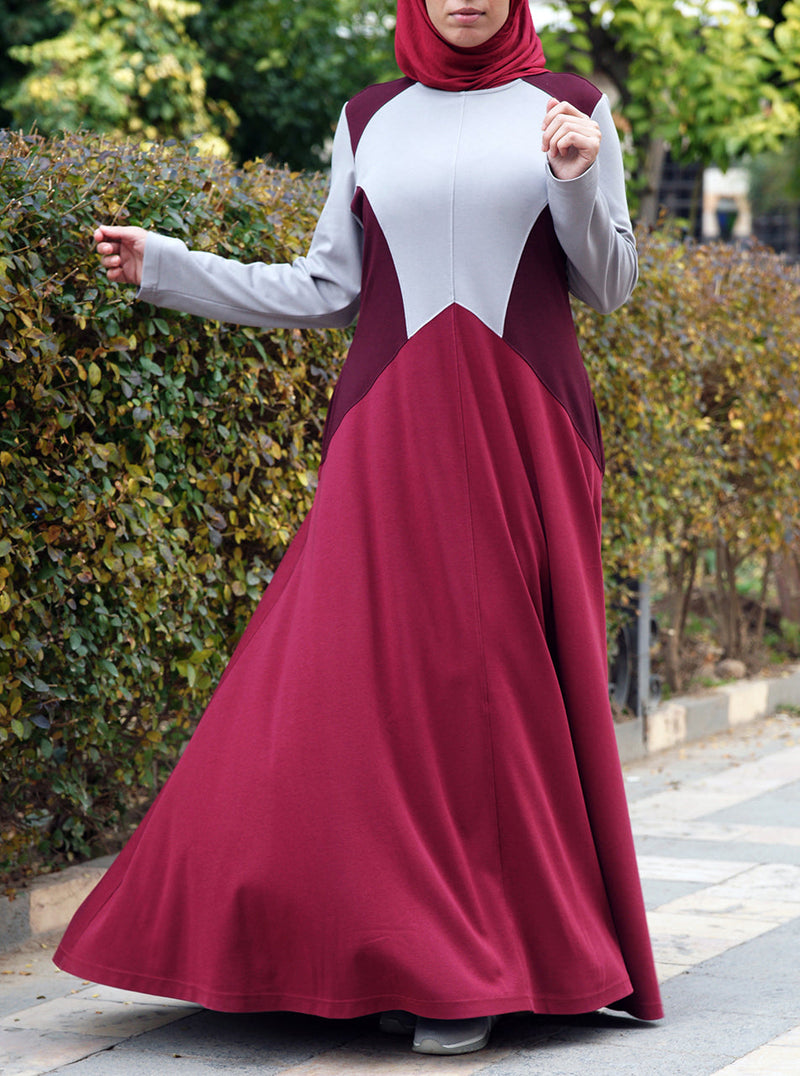 Angular Colorblock Jersey Dress