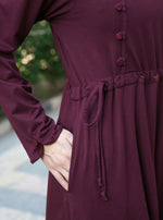 Waist Tie Buttoned Abaya
