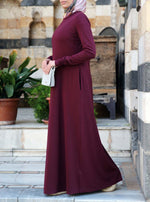 Gathered Sleeves Jersey Maxi Dress