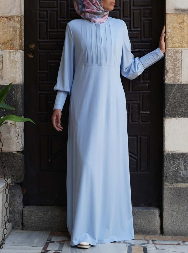 Pleated Front and Cuffs Abaya