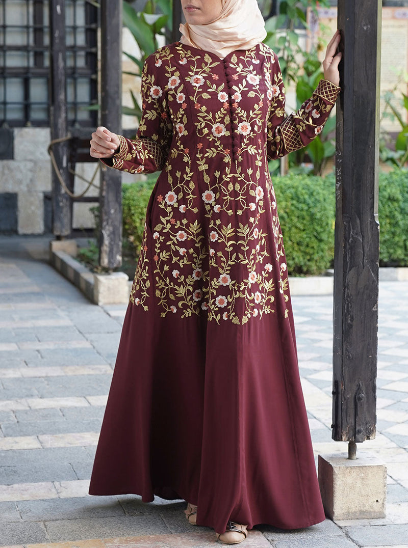 Jumanah Embroidered Abaya Gown