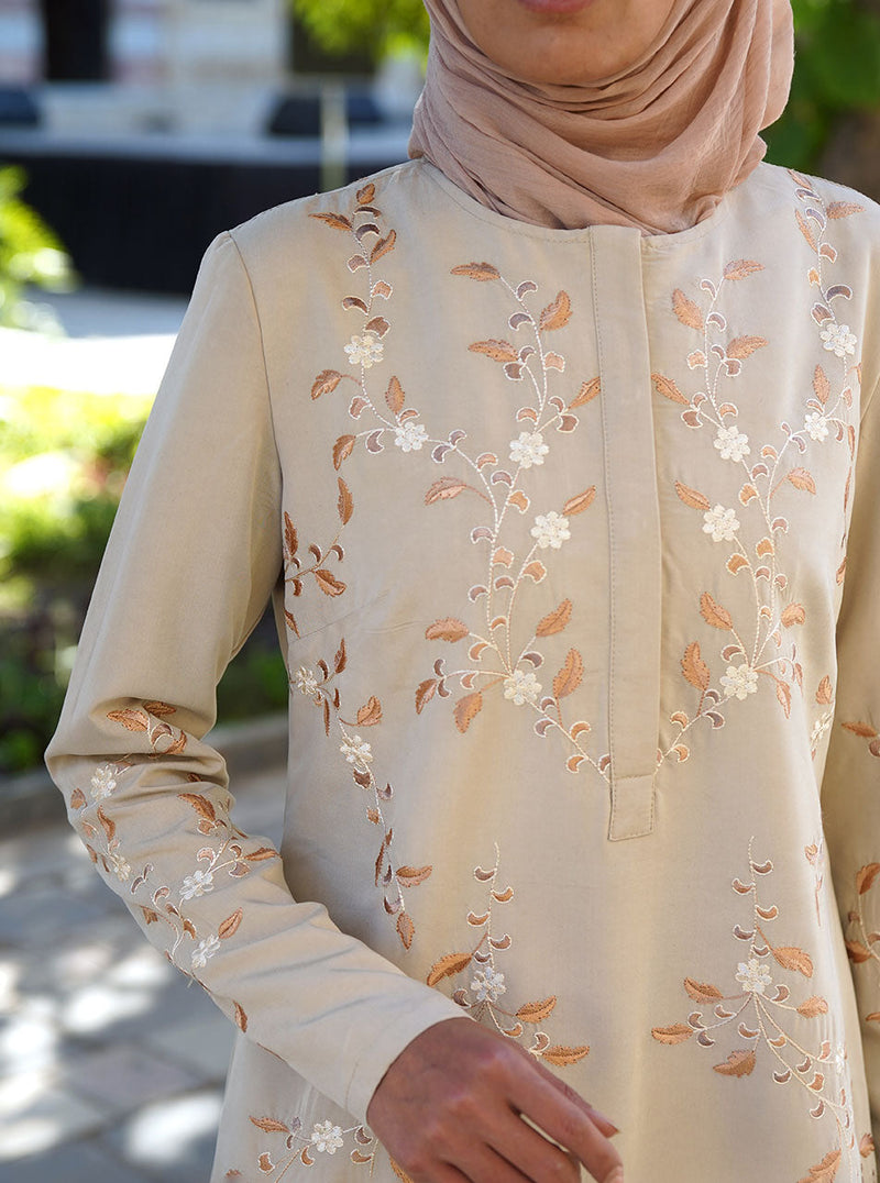 Flower Vines Abaya Gown