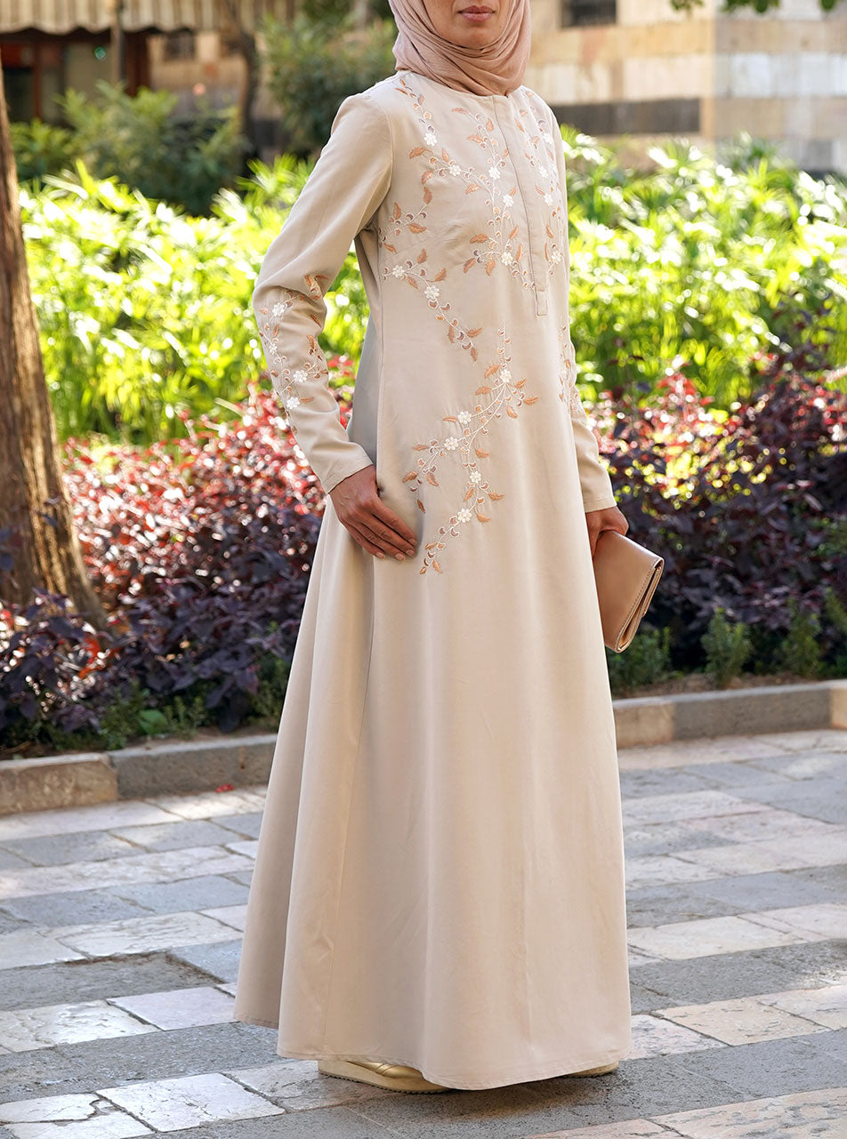 Flower Vines Abaya Gown Shukr Clothing