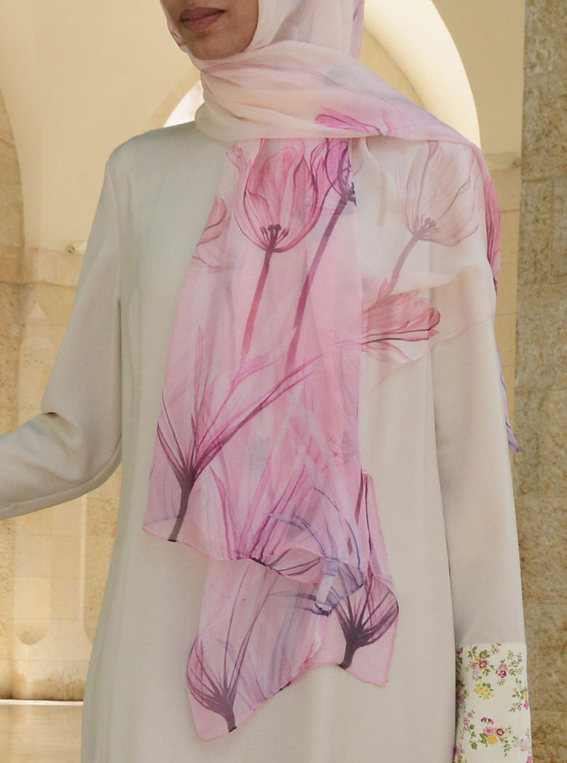 Blooming Flowers Silk Hijab