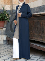 Silky Contrast Trim Kimono