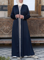 Silky Contrast Trim Kimono