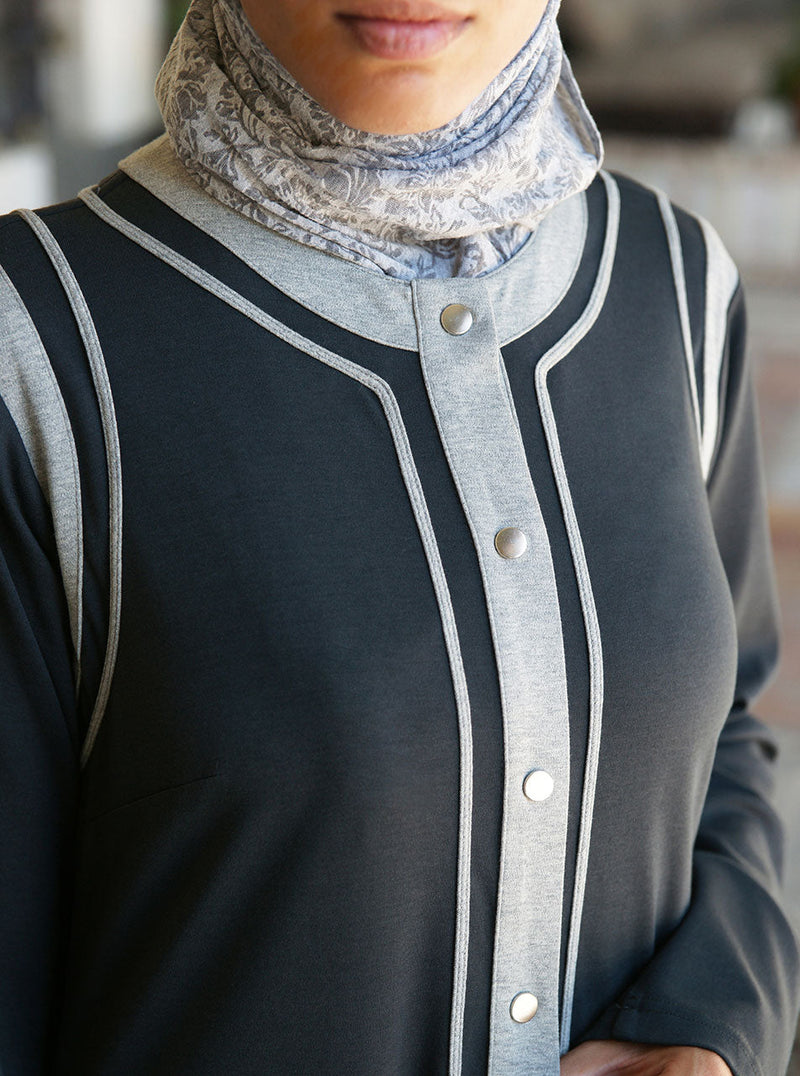 Snap Button Jersey Jilbab