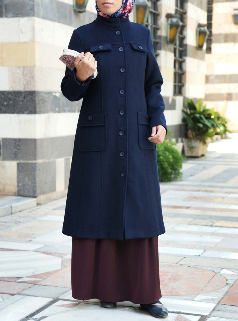 Pocketed Wool Coat