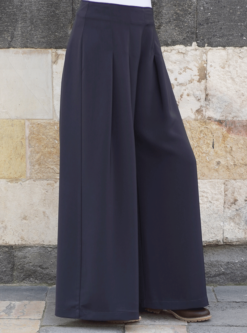 Wide Flare Pleated Trousers | Shukr Clothing