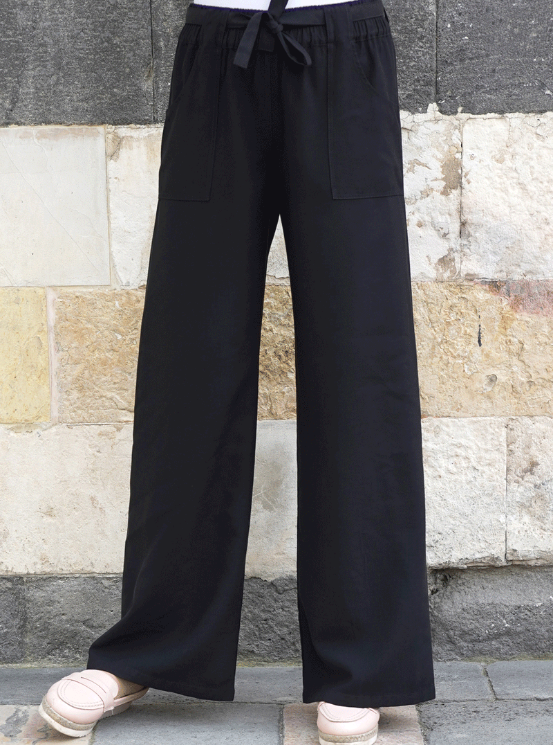 Detachable Belt Pocketed Trousers
