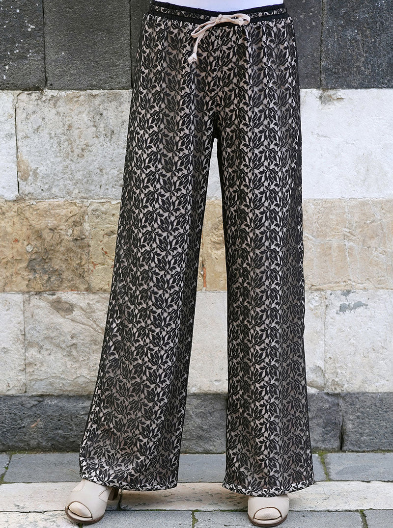 Lace Overlay Trousers