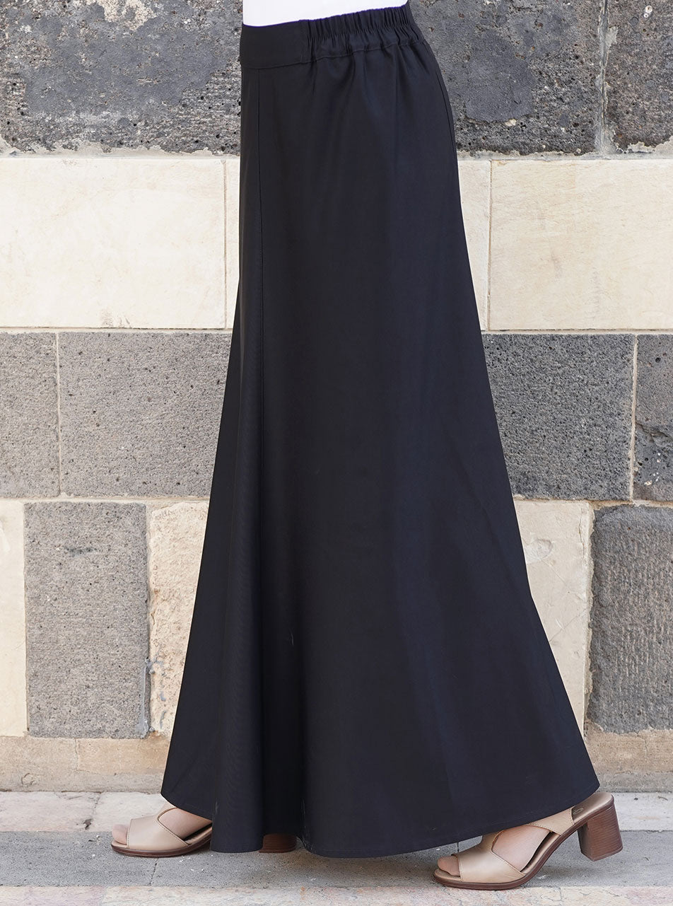 Jupe Noire Taille L - Standard Stretch Knit, Coupe Trompette, Ruban Et Perles