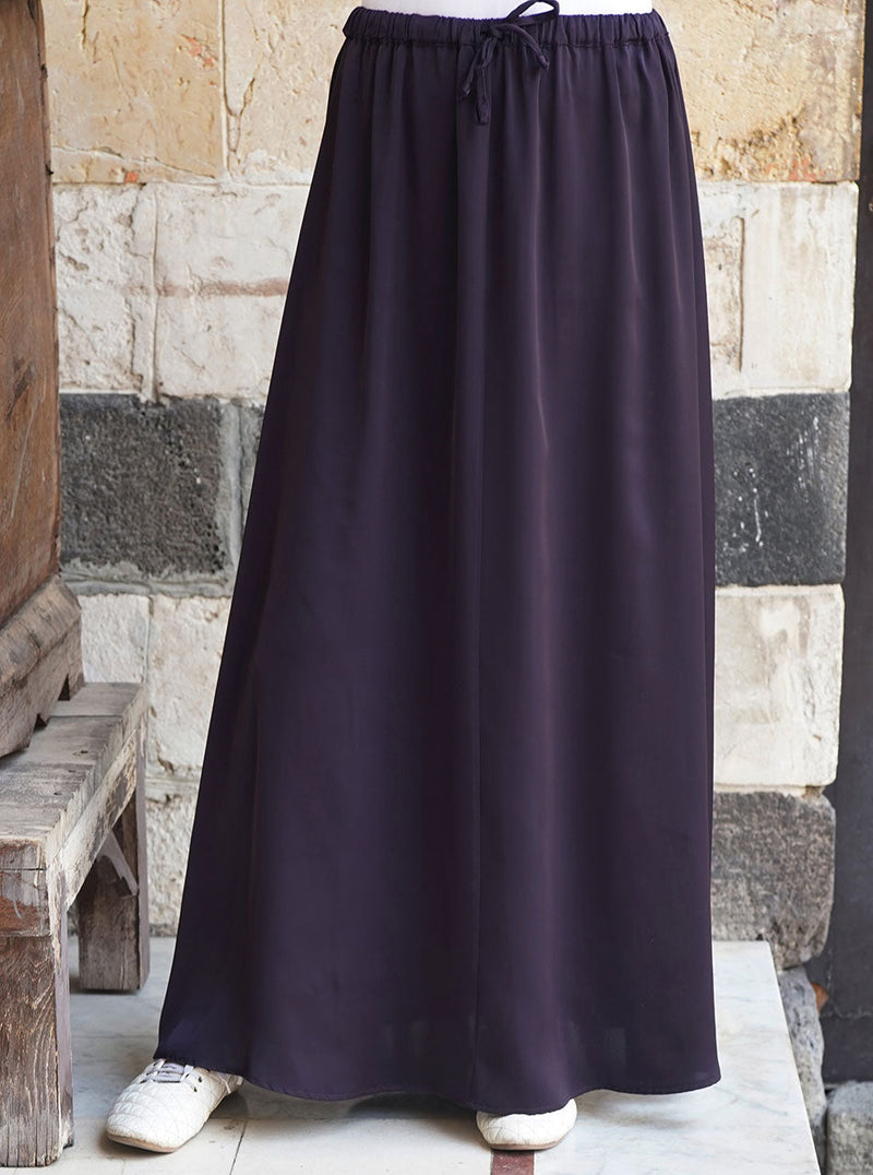 Satin Elasticized Waist Maxi Skirt