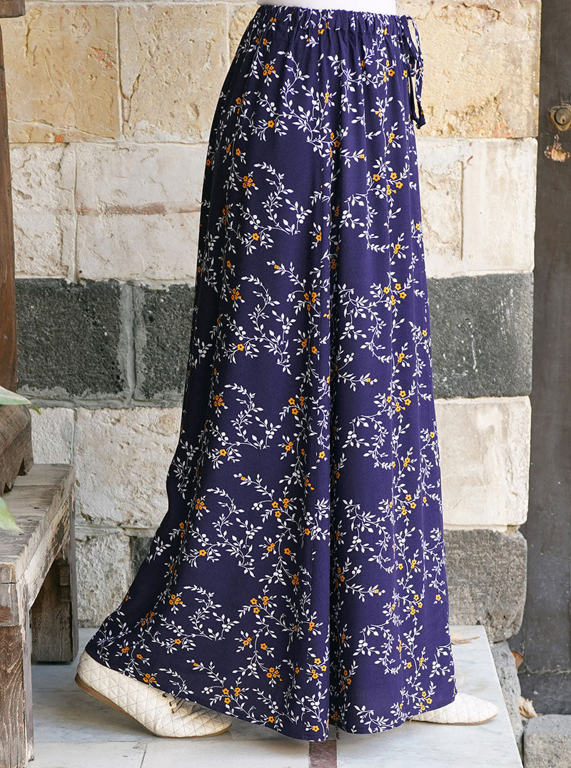 Printed Elasticized Waist Maxi Skirt