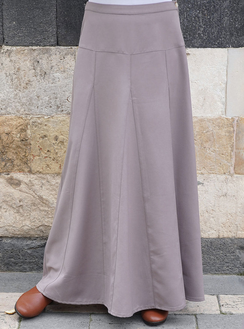 Paneled and Godeted Maxi Skirt