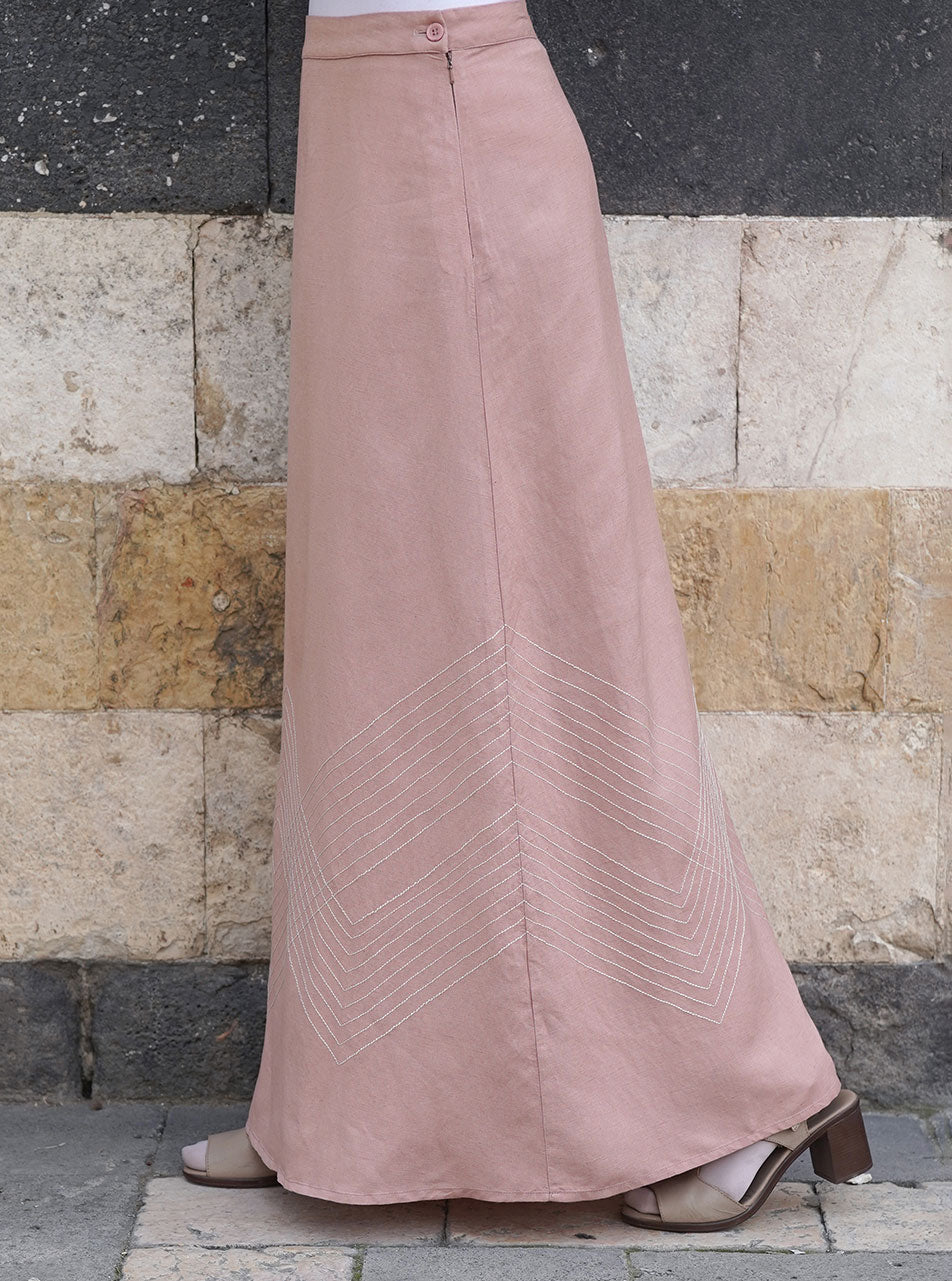 Decorative Stitching Maxi Skirt Shukr Clothing