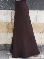 Linen Angular Paneled Skirt
