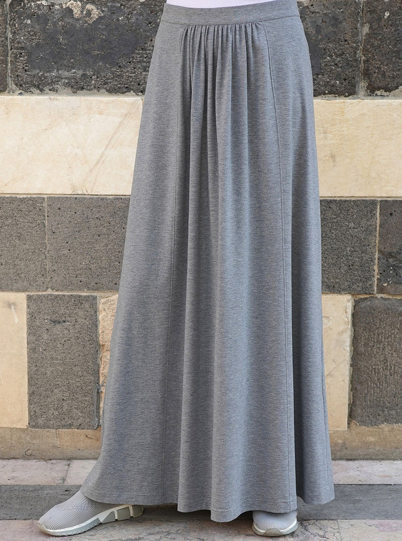 Ruched Front Jersey Maxi Skirt